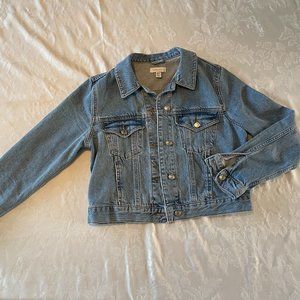 Topshop Tilda crop blue denim jacket size 6